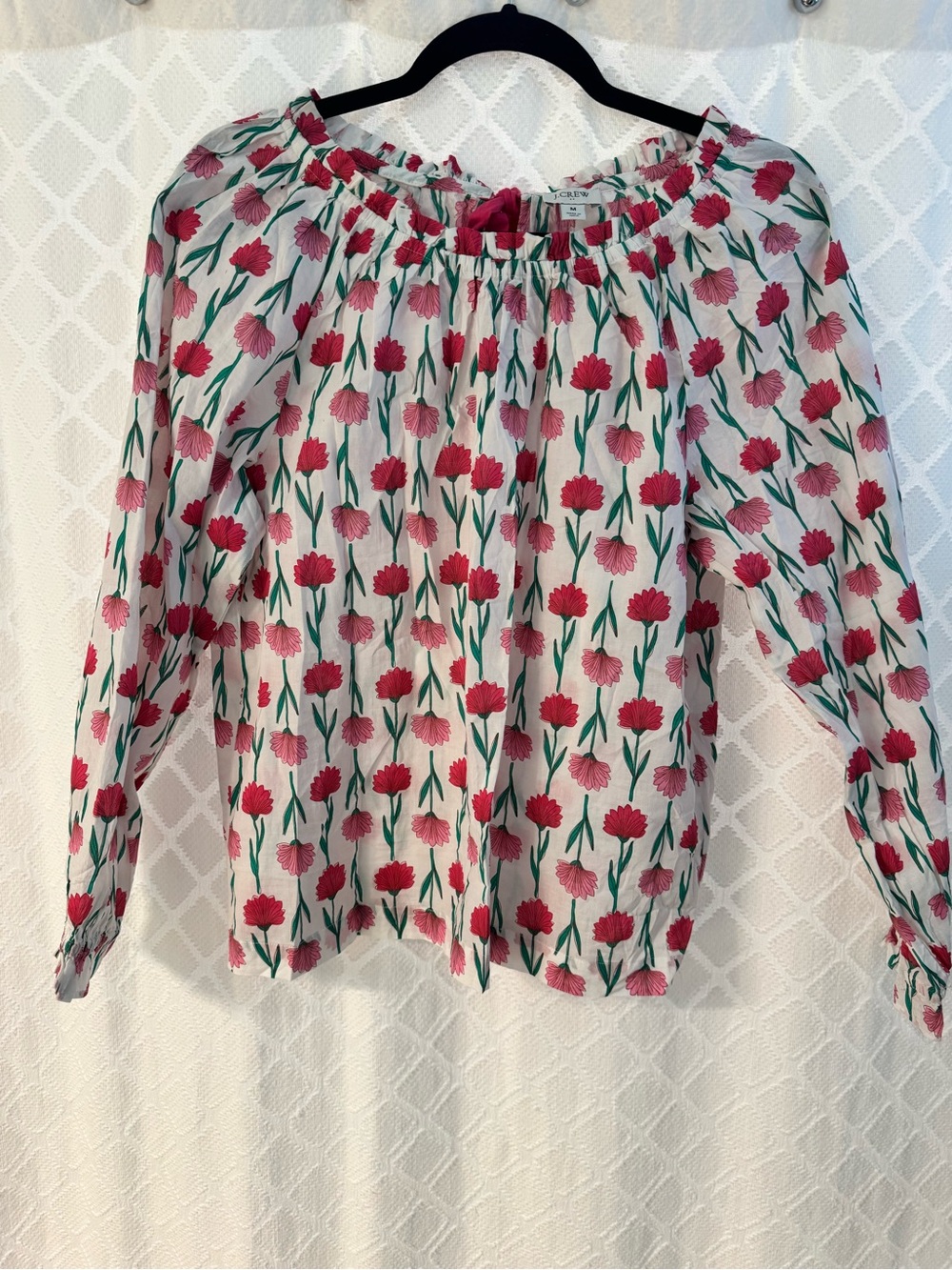 J.Crew Factory Tie-Back Ruffleneck Top